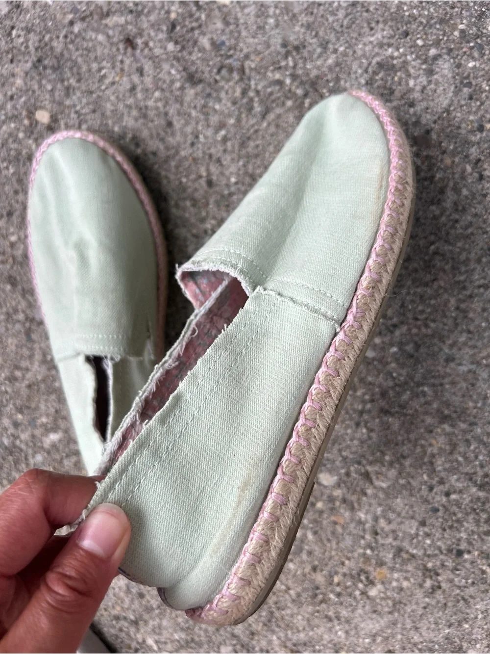 Vionic Beach Laguna Mint Green Canvas Slip-On Espadrilles Size 8